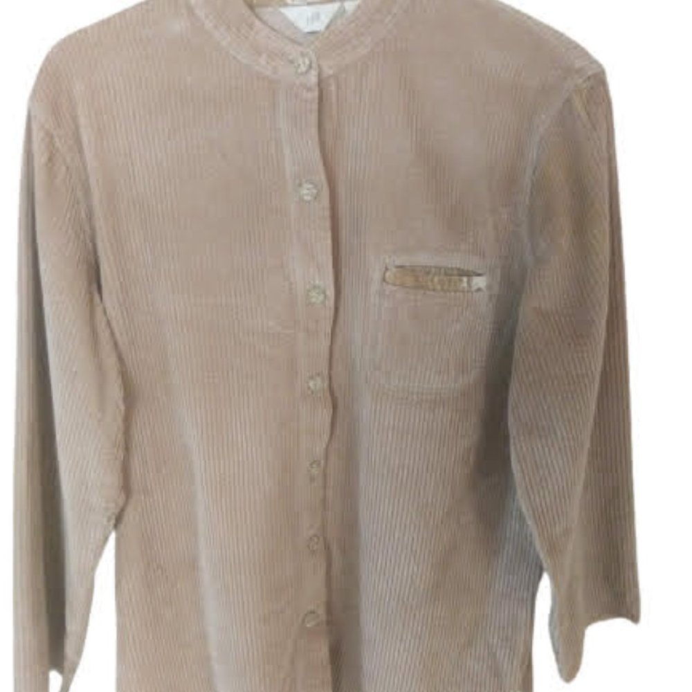J.Jill Red Corduroy Wide Wale Button Up Shirt Jacket Shacket Womens Size…